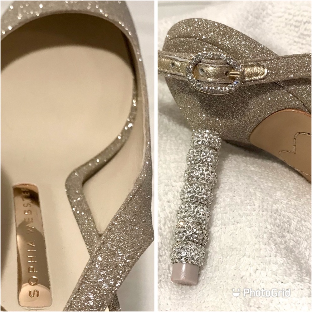 SOPHIA WEBSTER Jasmine Crystal Mid-Heel Shoes US 9 / EU 40 New in Box - Picture 7 of 14
